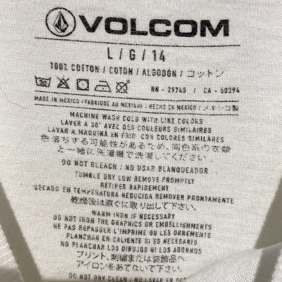 Volcom Men's White 100% Cotton Short Sleeve Graphic T-Shirt Size Large - Picture 4 of 8